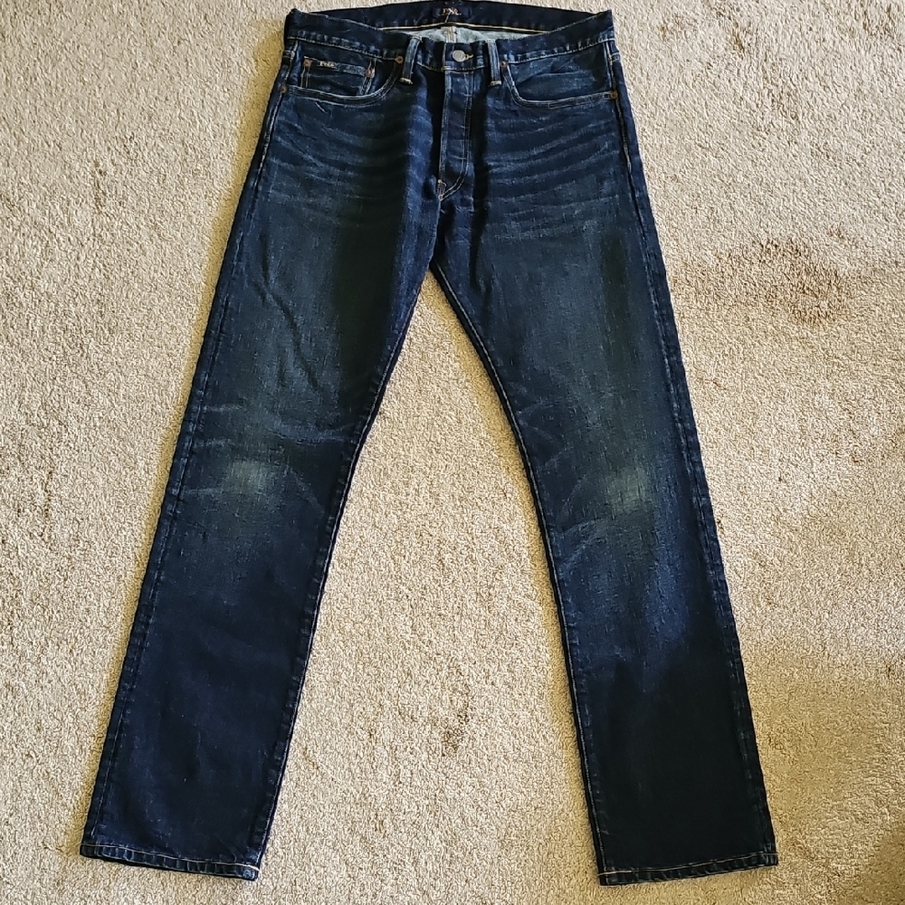 Ralph Lauren Blue Slim Straight Jeans Classic Indigo Wash